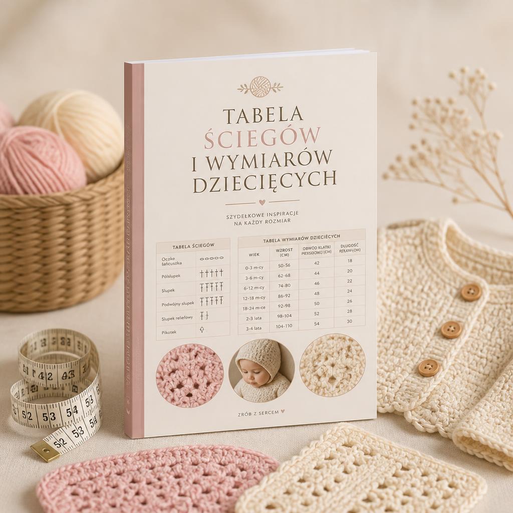 Tabela ściegów i wymiarów dziecięcych