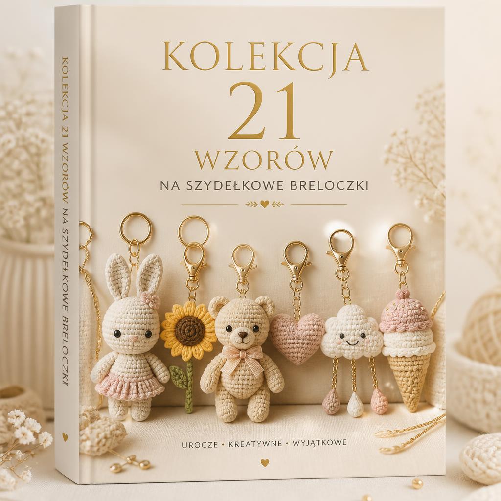 Kolekcja 21 wzorów na szydełkowe breloczki